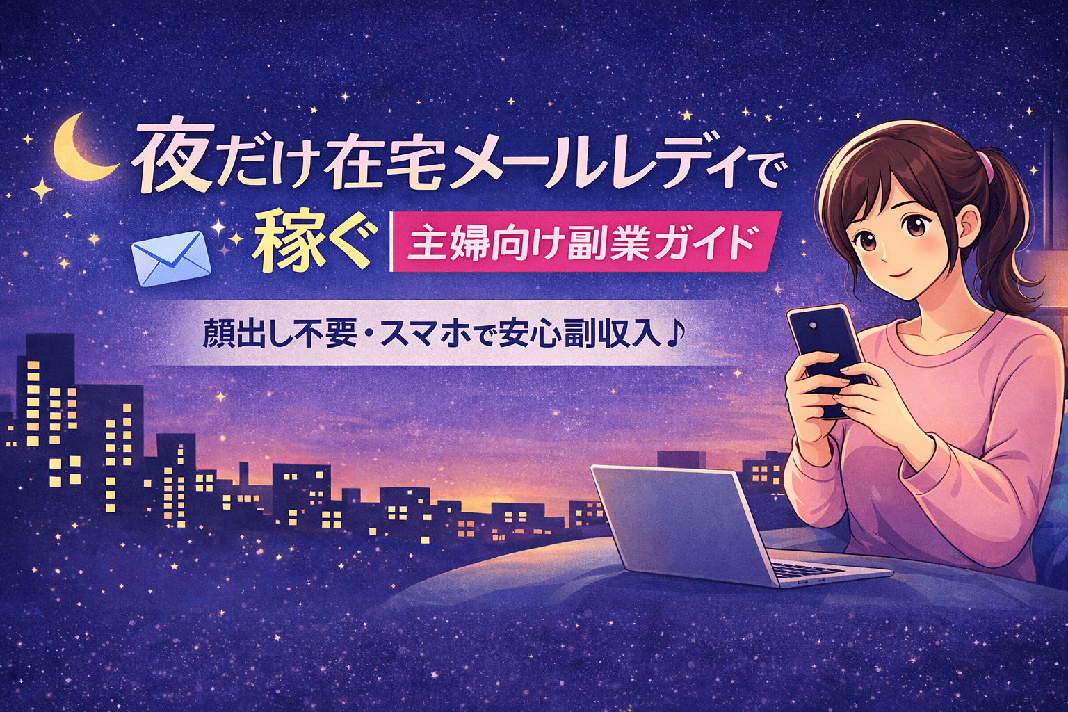 夜だけ在宅メールレディで稼ぐ|主婦向け副業ガイド